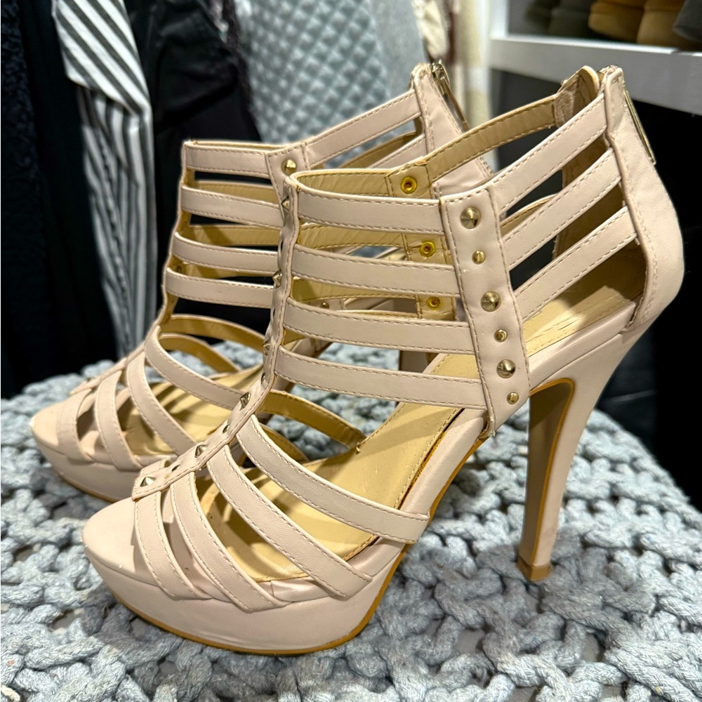 Aldo cream studded strappy heal size 7.5